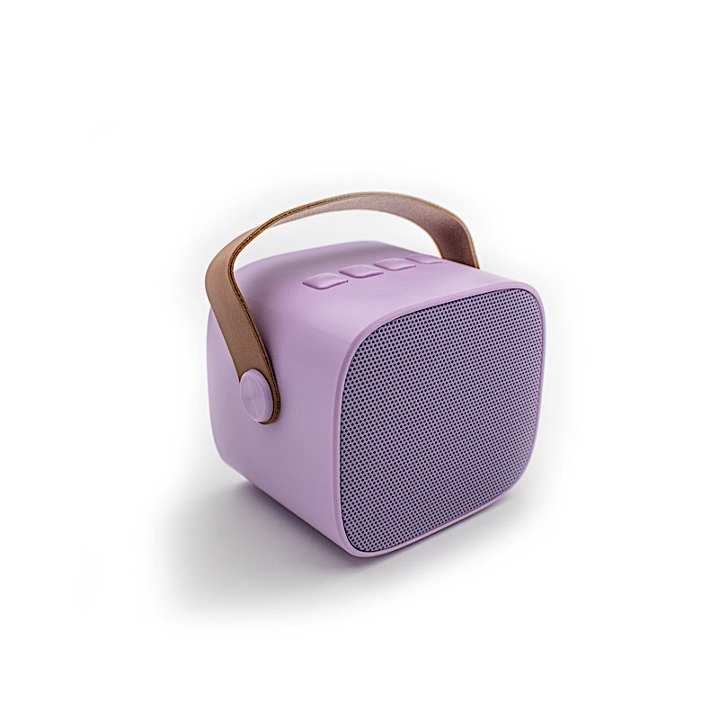 Enceinte karaoké sans fil rechargeable silicone rose