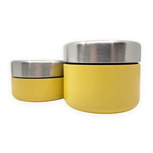 Set de 2 Pots en Acier Inoxydable pour le Goûter des Enfants