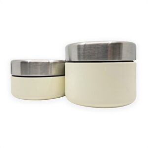 Set de 2 Pots en Acier Inoxydable pour le Goûter des Enfants