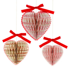 Meri Meri x Liberty Paper Honeycomb Heart Decorations