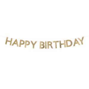 Gold Glitter Fabric Happy Birthday Garland