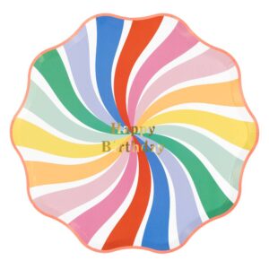 Rainbow Swirl Happy Birthday Dinner Plates