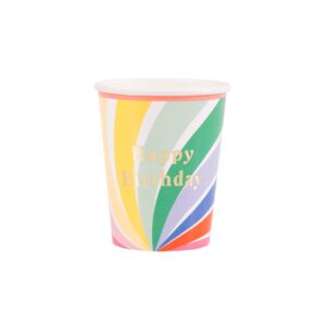 Rainbow Swirl Happy Birthday Cups