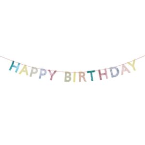 Mixed Glitter Fabric Happy Birthday Garland