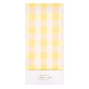 Yellow Gingham Paper Tablecloth