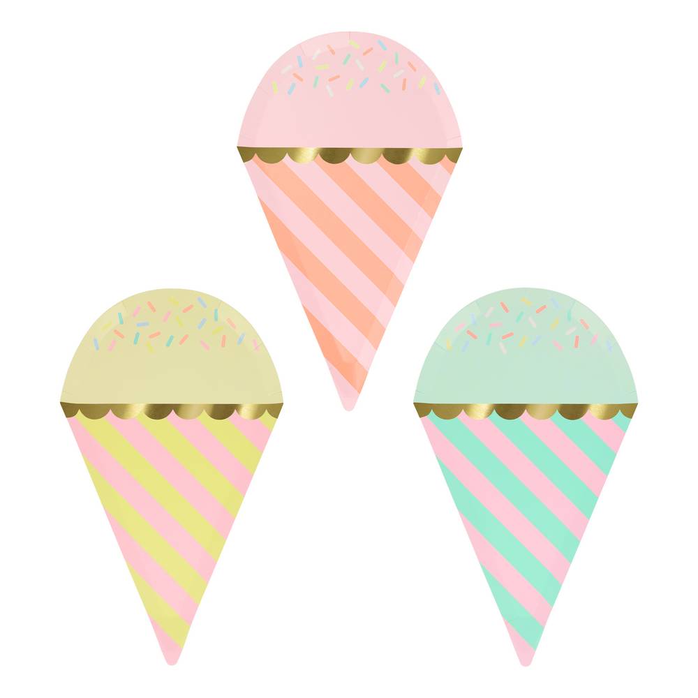 Meri Meri - Ice Cream With Sprinkles Plates - 286017