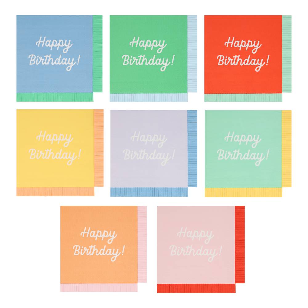 Meri Meri - Mixed Happy Birthday Large Napkins - 288285