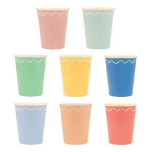 Meri Meri - Mixed Wavy Line Cups - 274298