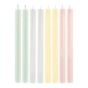 Meri Meri - Pastel Striped Table Candles - 297015