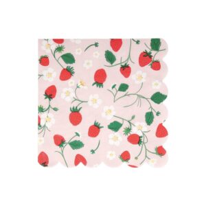 Meri Meri - Strawberry Pattern Large Napkins - 287214