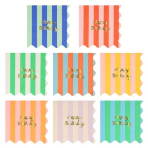 Meri Meri - Stripe Happy Birthday Large Napkins - 273866