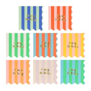 Meri Meri - Stripe Happy Birthday Small Napkins - 273875