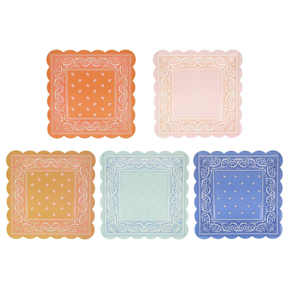 Meri Meri - Western Bandana Square Plates - 289014