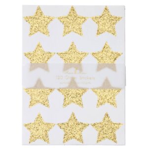 Feuilles d'autocollants étoiles à paillettes dorées (x 10 feuilles)