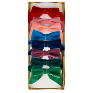 Pinces à cheveux nœud en velours éclatant (x 8)