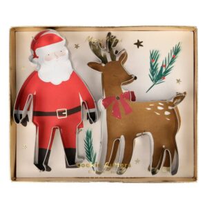 Emporte-pièces de Noël Père Noël et Renne (x 2)
