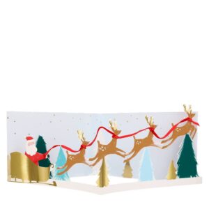 Carte de Noël représentant le traîneau du Père Noël en 3D