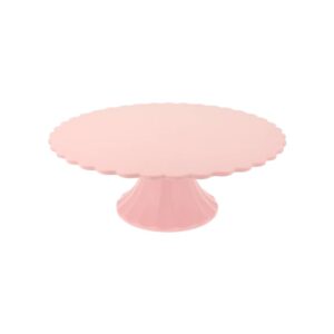 Présentoir à gâteaux réutilisable en bambou rose moyen