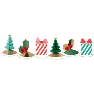 Chapeaux de fête de Noël assortis (x 6)
