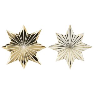Assiettes étoiles à rayures dorées (x 8)