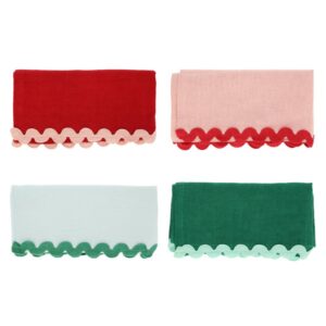 Serviettes en tissu Ricrac assorties (x 4)