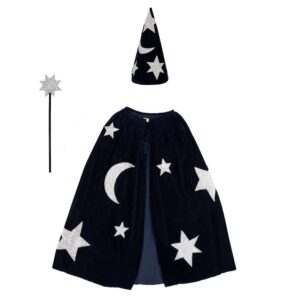 Costume de magicien en velours bleu