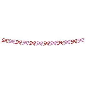 Guirlande de nœuds à paillettes rouges et roses