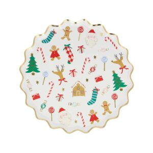 Assiettes à dessert Joyeux Noël (x 8)
