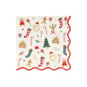 Serviettes de table grand format « Joyeux Noël » (x 16)