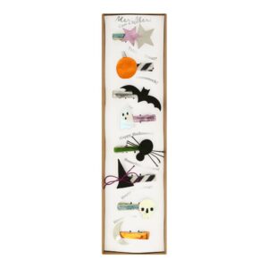 Pinces à cheveux à motifs d'Halloween (x 8)