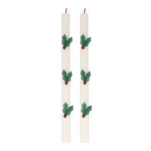 Bougies de table en houx (x 2)
