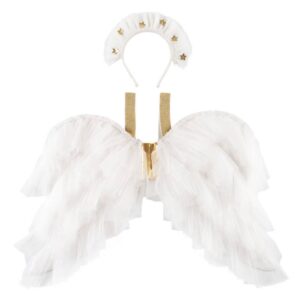 Ailes d'ange en tulle à volants et bandeau