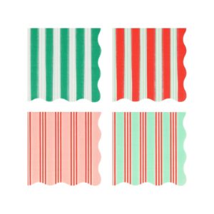 Serviettes de table à rayures festives (x 16)