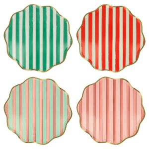 Assiettes plates à rayures festives (x 8)