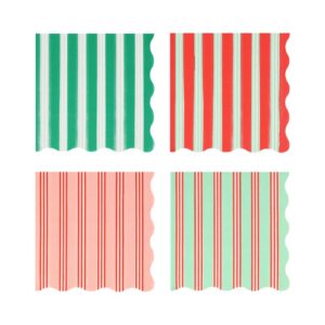 Serviettes de table grandes tailles à rayures festives (x 16)