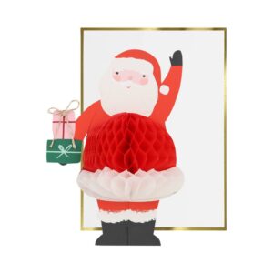Carte à déplier Père Noël en nid d'abeille