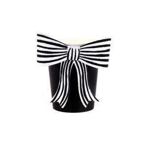 Gobelets à nœud rayés noirs et blancs (x 8)
