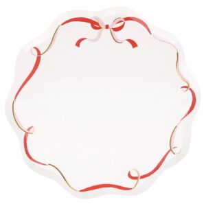 Assiettes plates à nœud ruban (x 8)