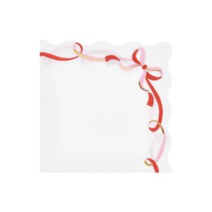Serviettes de table grand format avec nœud en ruban (x 16)