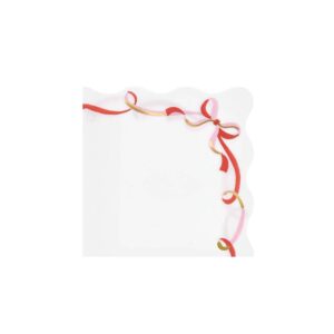 Serviettes de table petites avec nœud en ruban (x 16)