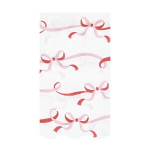 Serviettes d'invités avec nœud en ruban (x 16)