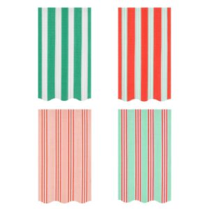 Serviettes d'invités à rayures festives (x 16)