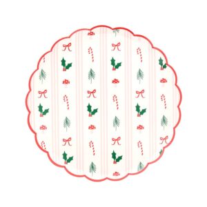 Assiettes à dessert à rayures festives (x 8)