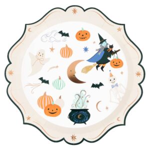 Assiettes plates d'Halloween à bord orné (x 8)