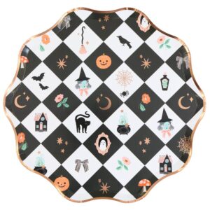 Assiettes plates patchwork pour Halloween (x 8)