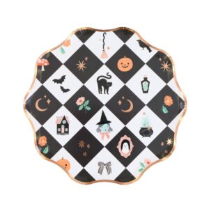 Assiettes à dessert patchwork Halloween (x 8)