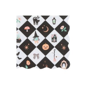 Serviettes de table patchwork Halloween grand format (x 16)
