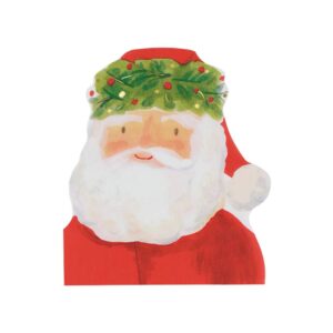 Serviettes de table à motif de tête de Père Noël (x 16)
