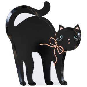 Assiettes en forme de chat pour Halloween (x 8)