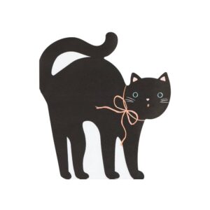 Serviettes en forme de chat pour Halloween (x 16)